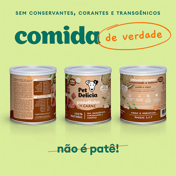 Ração Úmida Pet Delícia Natural Panelinha de Carne - 320 g