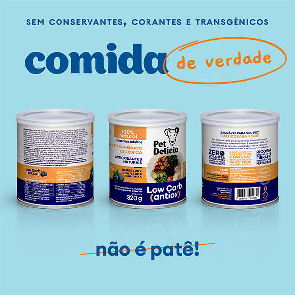 Ração Úmida Pet Delícia Natural Low Carb Antiox - 320 g