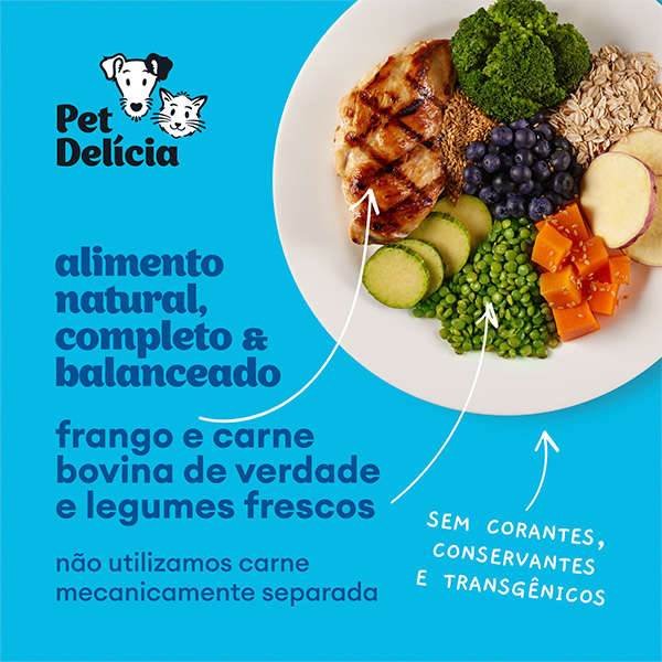 Ração Úmida Pet Delícia Natural Low Carb Antiox - 320 g