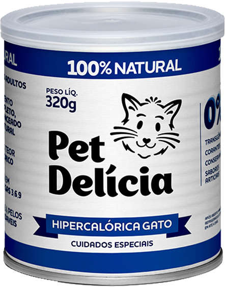Ração Úmida Pet Delícia Natural Hipercalórica para Gatos - 320 g