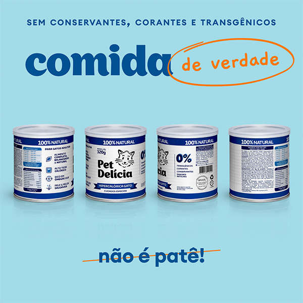Ração Úmida Pet Delícia Natural Hipercalórica para Gatos - 320 g