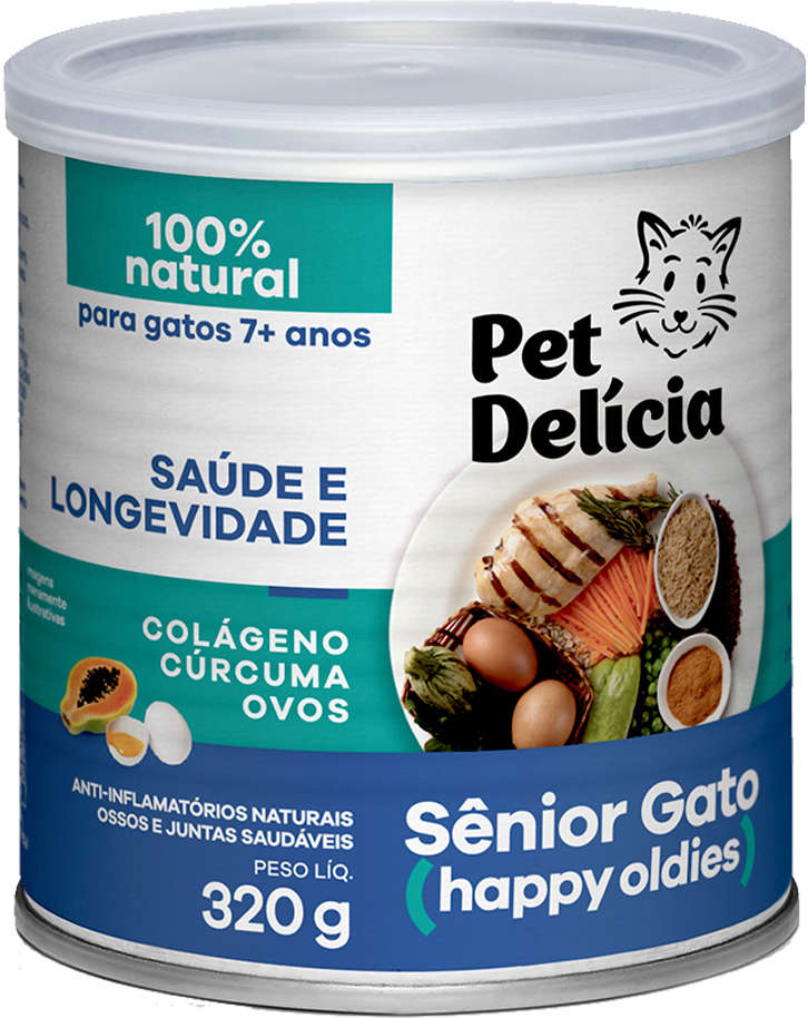 Ração Úmida Pet Delícia Sênior Happy Oldies 7+ para Gatos - 320 g