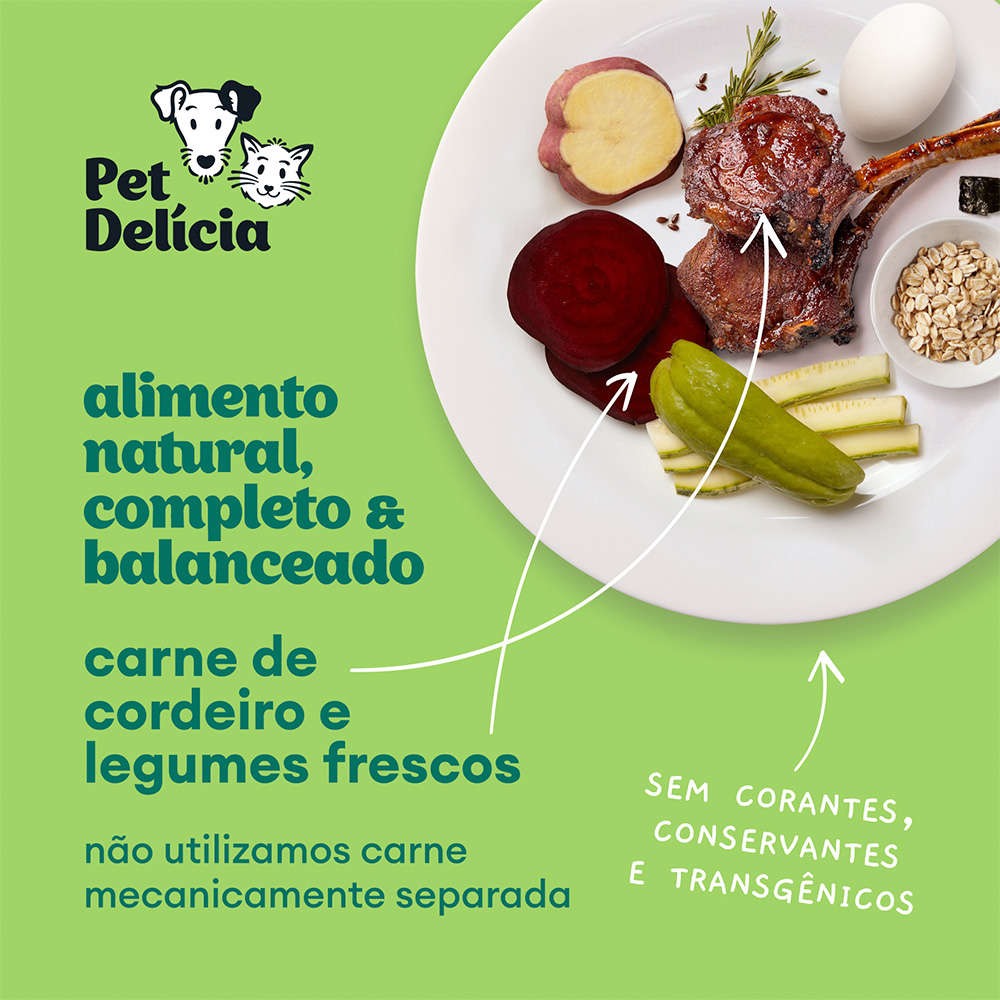 Ração Úmida Pet Delícia Cordeiro para Gatos Adultos - 320 g
