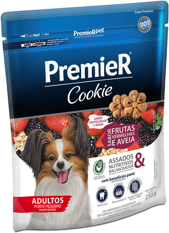 Biscoito PremieR Cookie para Cães Adultos Porte Pequeno Sabor Frutas Vermelhas - 250g