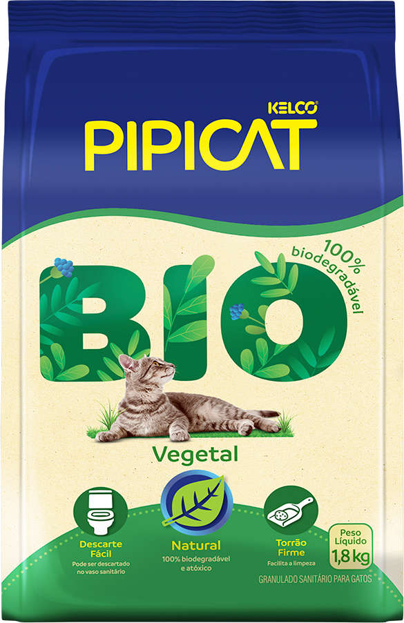 Granulado Sanitário Pipicat Bio Vegetal - 7,2kg (4 pacotes 1,8Kg)