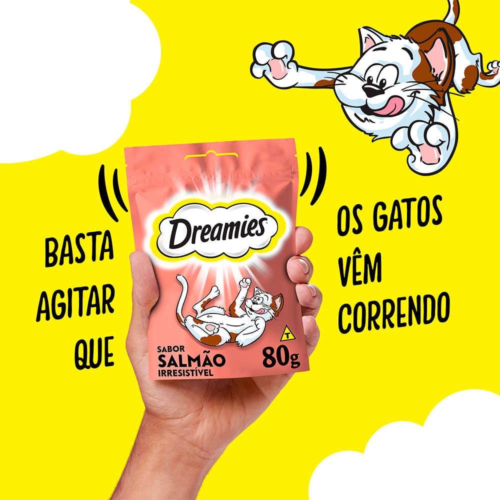 Petisco Dreamies Salmão Irresistível para Gatos Adultos - 80 g