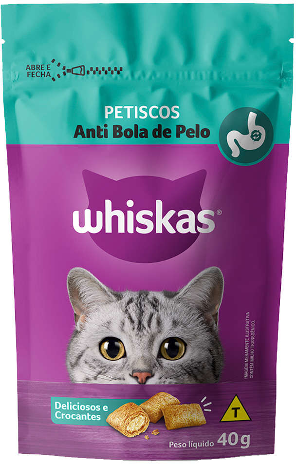 Petisco Whiskas Temptations Anti Bola de Pelo Para Gatos Adultos - 40 g
