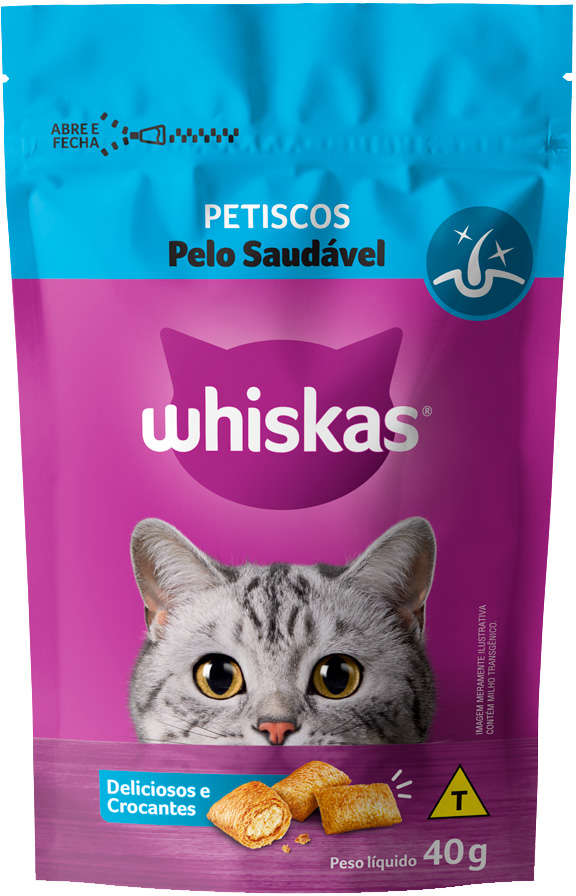 Petisco Whiskas Temptations Pelo Saudável Para Gatos Adultos - 40 g