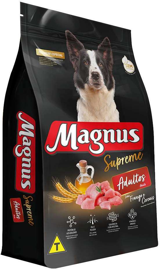 Ração Seca Magnus Supreme Frango e Cereais para Cães Adultos - 7Kg