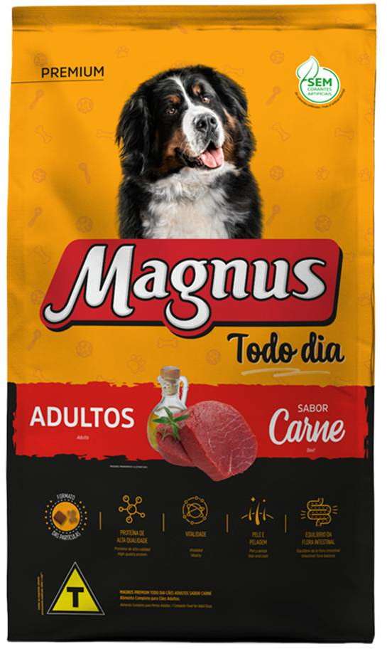 Ração Seca Magnus Todo Dia Carne para Cães Adultos - 20Kg