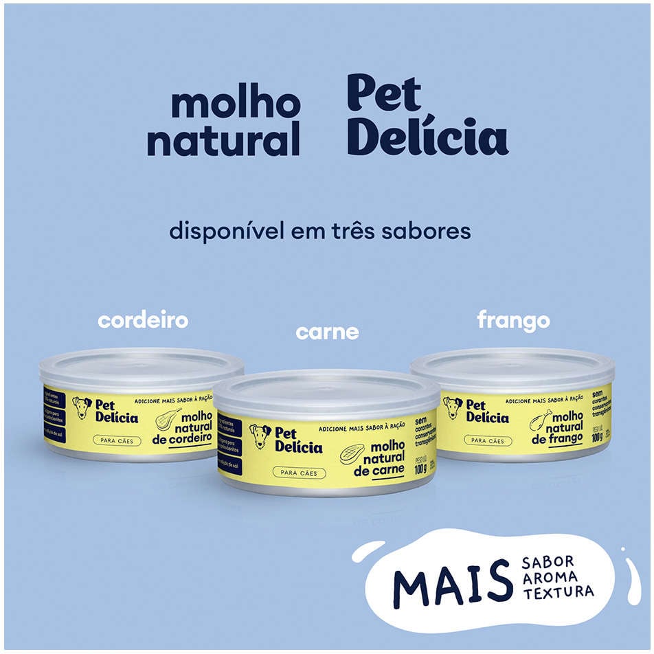 Ração Úmida Pet Delícia Molho Natural Frango para Cães - 100g