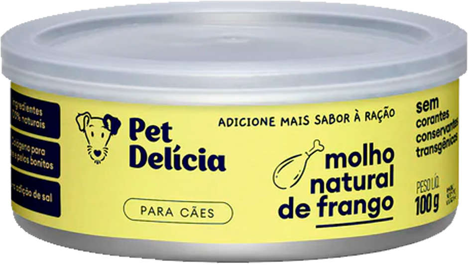 Ração Úmida Pet Delícia Molho Natural Frango para Cães - 100g