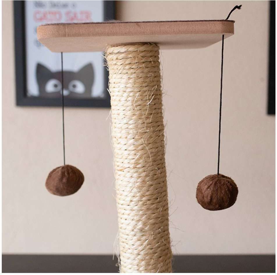 Brinquedo Arranhador Chão com Carpete Marrom - Tam. Único