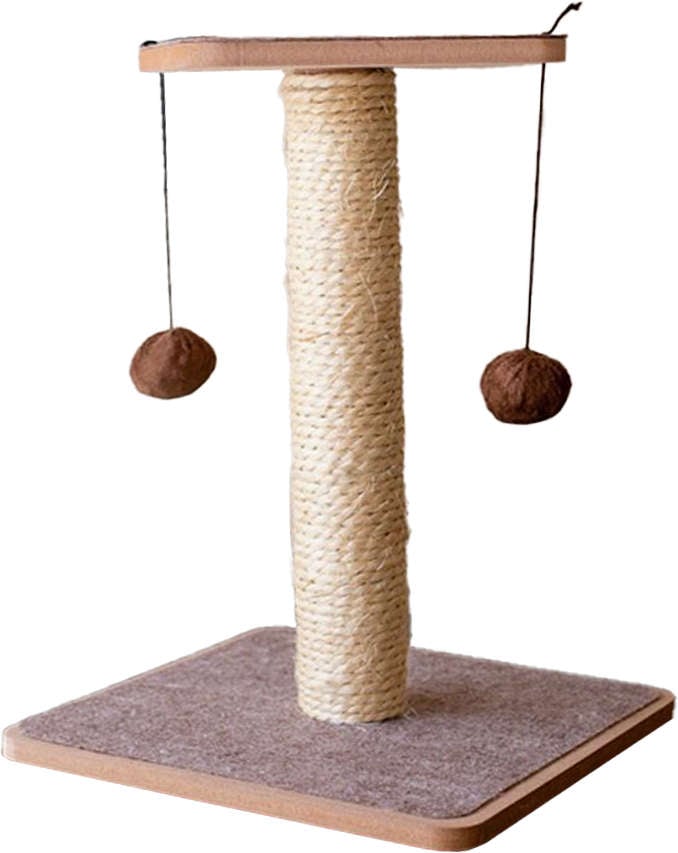 Brinquedo Arranhador Chão com Carpete Marrom - Tam. Único