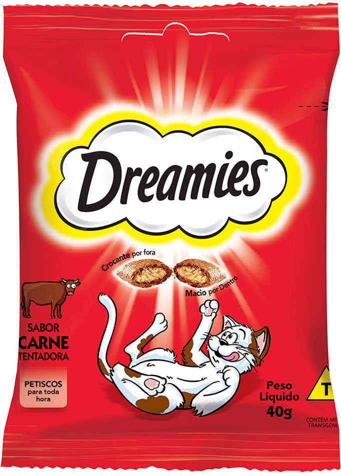 Petisco Dreamies para Gatos Adultos Sabor Carne - 40g