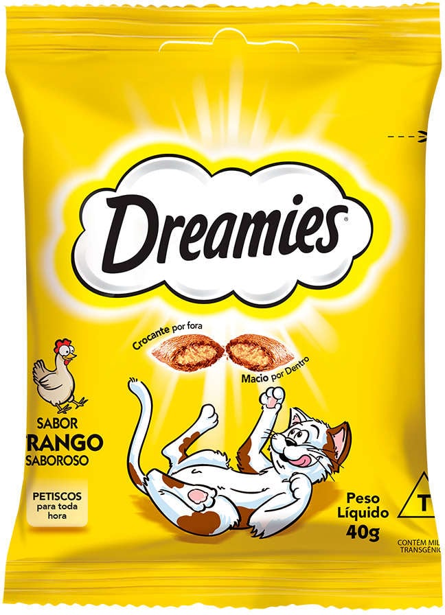 Petisco Dreamies para Gatos Adultos Sabor Frango - 40g