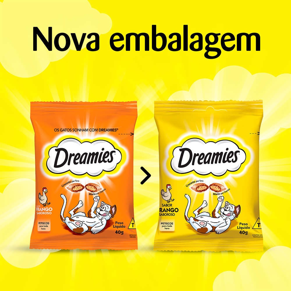 Petisco Dreamies para Gatos Adultos Sabor Frango - 40g