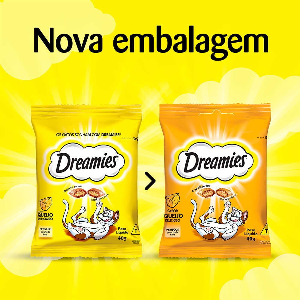Petisco Dreamies para Gatos Adultos Sabor Queijo - 40g