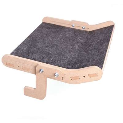 Cama Janeleira Cru com Carpete Preto para Gatos