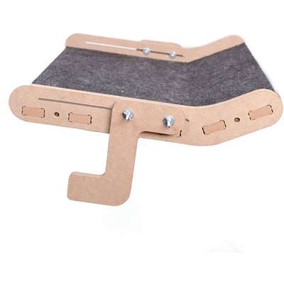 Cama Janeleira Cru com Carpete Preto para Gatos