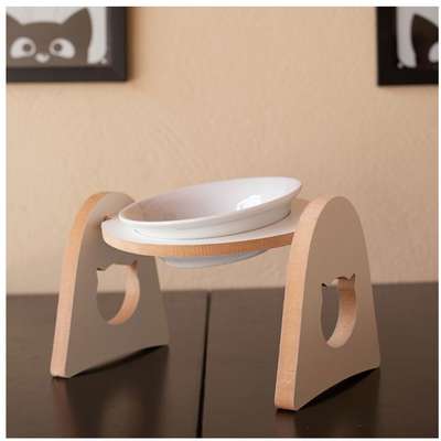 Comedouro Porcelana Branco para Gatos