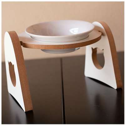 Comedouro Porcelana Branco para Gatos