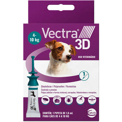 Antipulgas e Carrapatos Ceva Vectra 3D para Cães de 4 a 10 Kg 1,6 mL