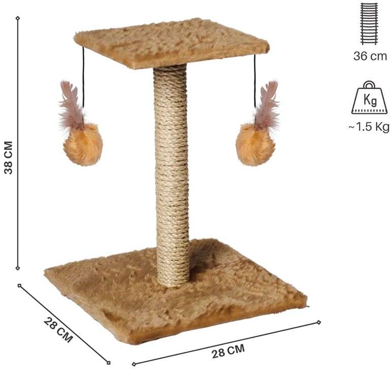 Brinquedo Arranhador Le Petin Duo Square Cat T1 Bege - Tam. Único