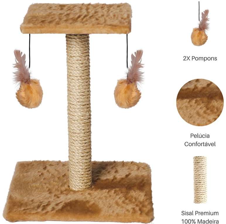 Brinquedo Arranhador Le Petin Duo Square Cat T1 Bege - Tam. Único