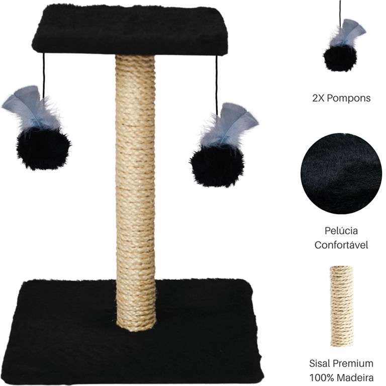 Brinquedo Arranhador Le Petin Duo Square Cat T1 Preto - Tam. Único