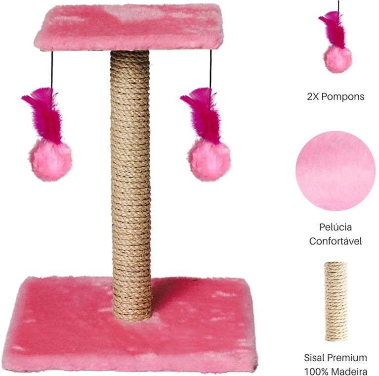 Brinquedo Arranhador Le Petin Duo Square Cat T1 Pink - Tam. Único
