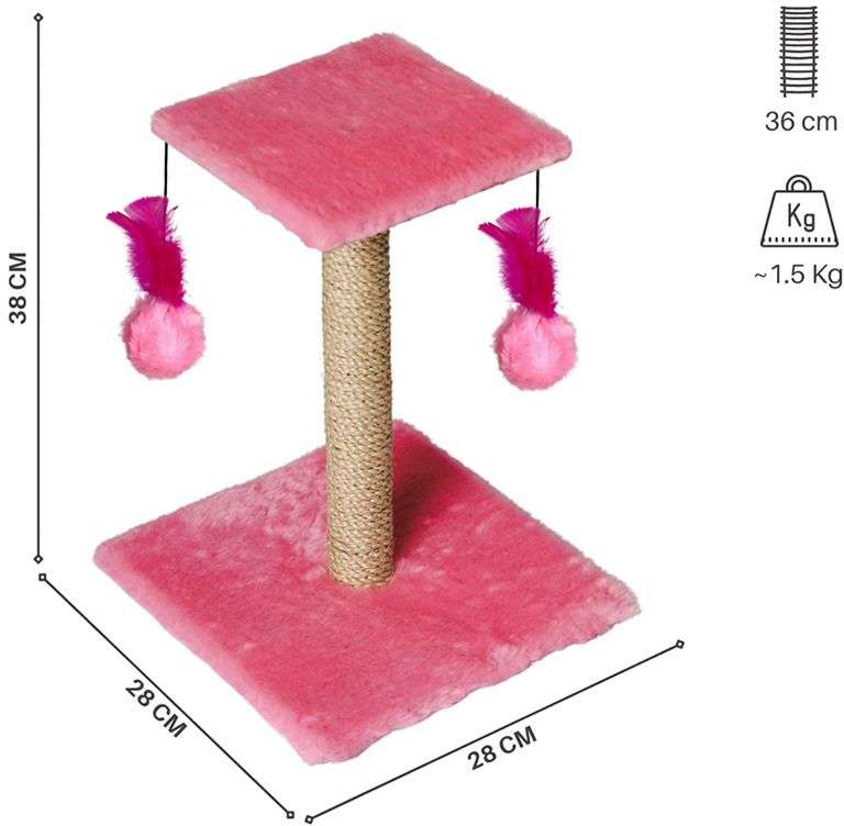 Brinquedo Arranhador Le Petin Duo Square Cat T1 Pink - Tam. Único