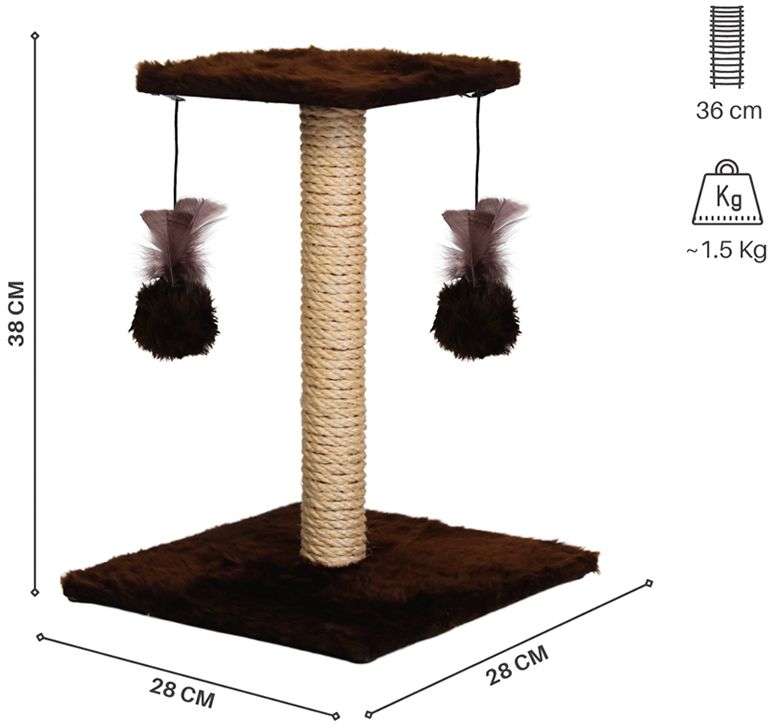 Brinquedo Arranhador Le Petin Duo Square Cat T1 Marrom - Tam. Único