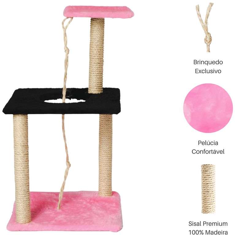 Brinquedo Arranhador Le Petin Ibiza Pink/Black - Tam. Único
