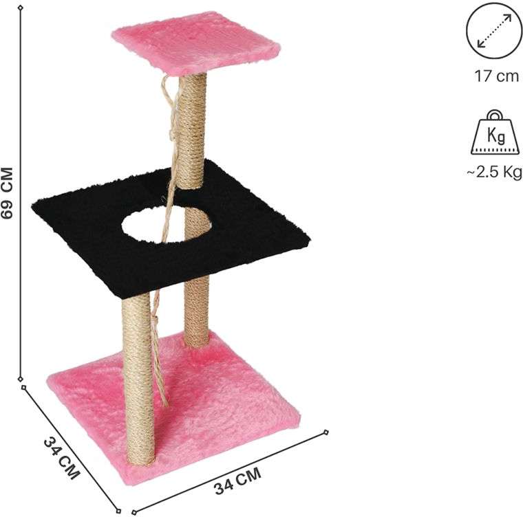 Brinquedo Arranhador Le Petin Ibiza Pink/Black - Tam. Único