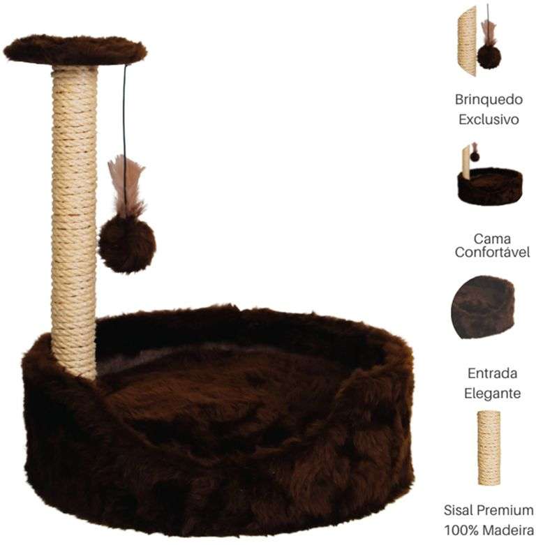 Brinquedo Arranhador Cama Le Petin Cat Conforto Marrom - Tam. Único
