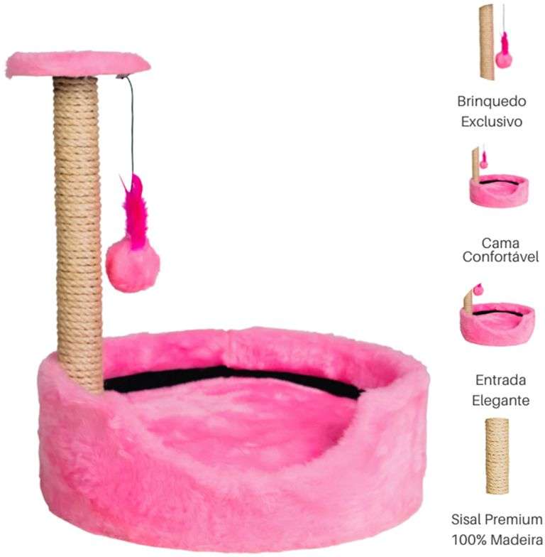 Brinquedo Arranhador Cama Le Petin Cat Conforto Pink - Tam. Único