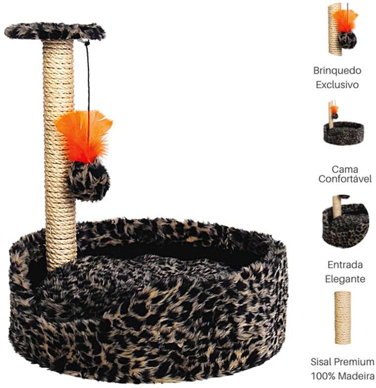 Brinquedo Arranhador Cama Le Petin Cat Conforto Jaguatirica - Tam. Único