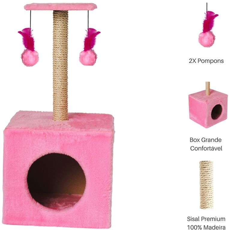 Brinquedo Arranhador Toca Le Petin Box Cat Pink - Tam. Único