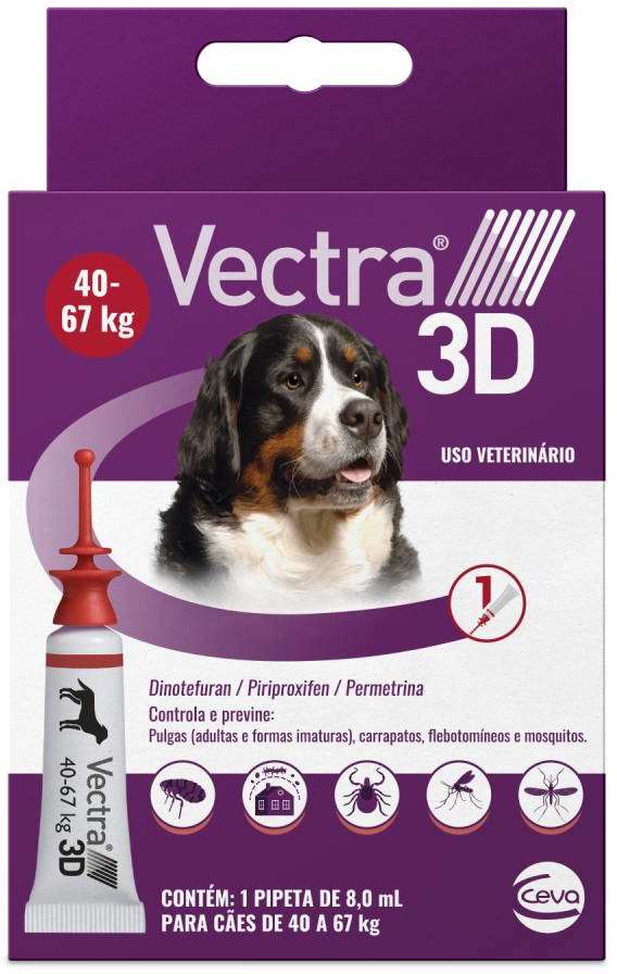 Antipulgas e Carrapatos Ceva Vectra 3D para Cães de 40 a 67Kg - 1 Pipeta
