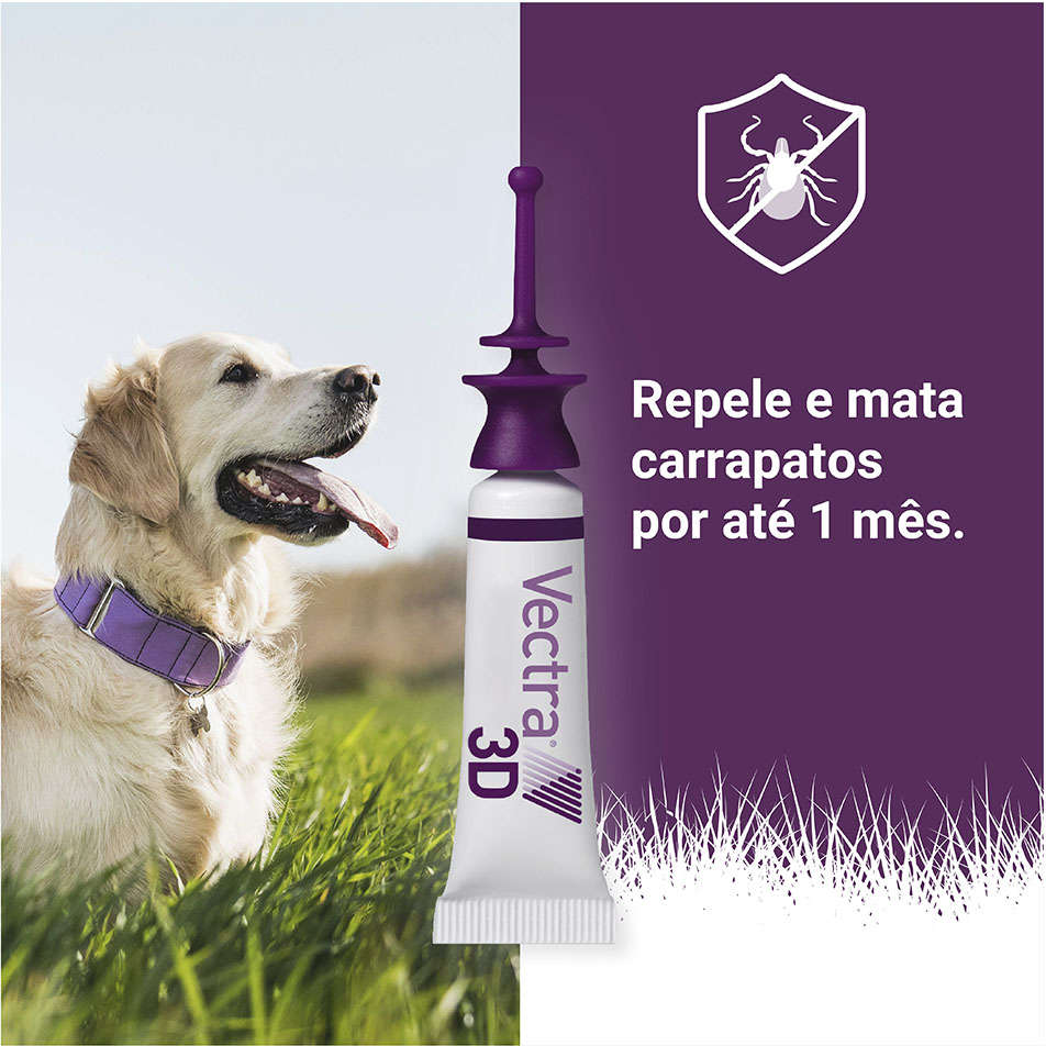 Antipulgas e Carrapatos Vectra 3D 87,12 mg para Cães de 4 a 10Kg - 3 Pipetas