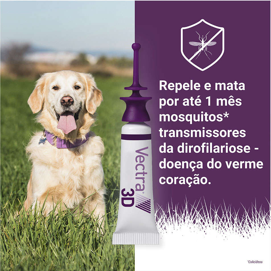 Antipulgas e Carrapatos Vectra 3D 196 mg para Cães de 10 a 25Kg - 3 Pipetas