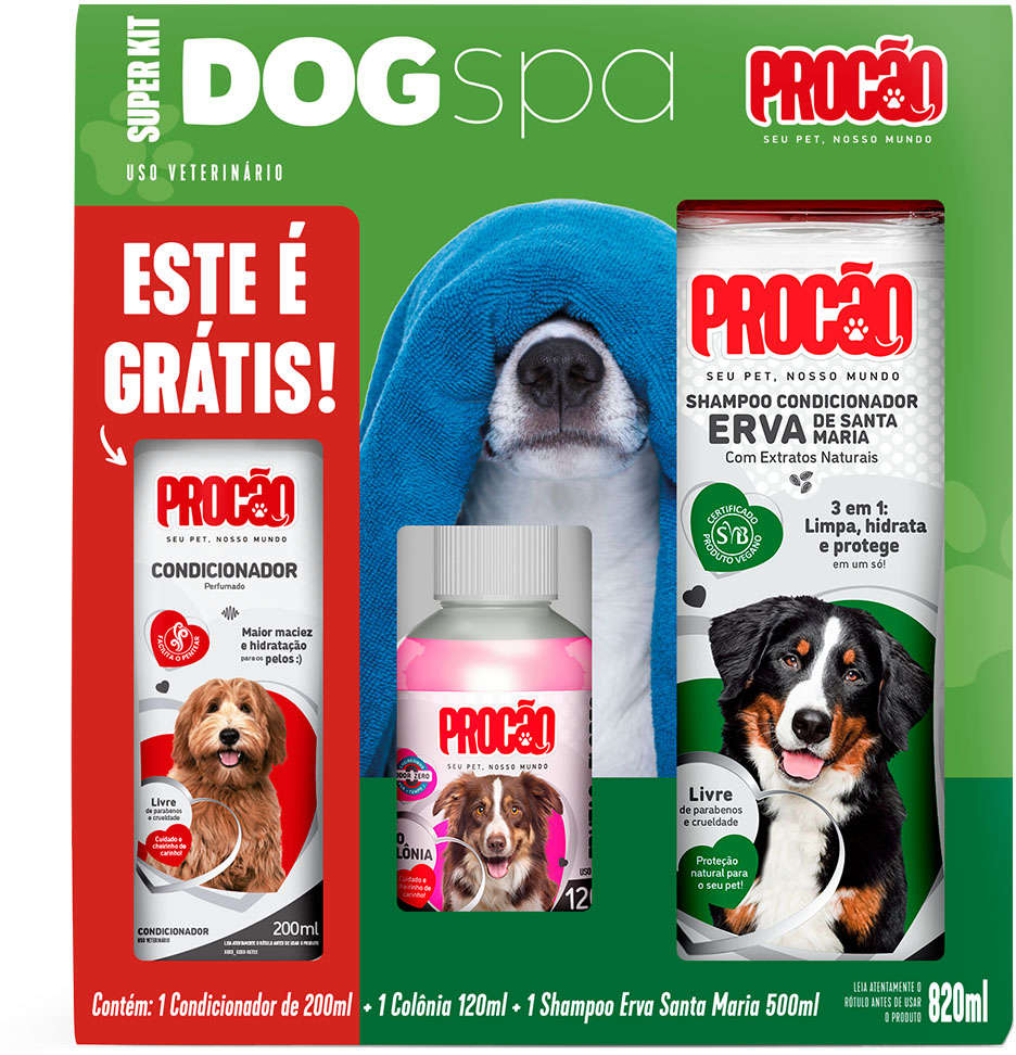 Kit Procão Shampoo Erva Santa Maria + Condicionador + Colônia - Kit