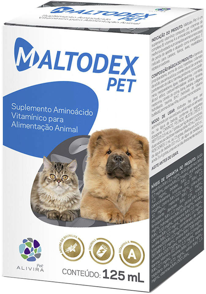 Suplemento Alivira Maltodex Pet para Cães e Gatos - 125 mL