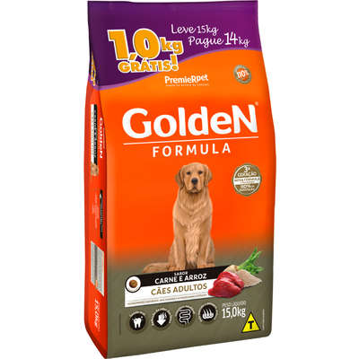 Ração Seca PremieR Pet Golden Formula Carne e Arroz para Cães Adultos