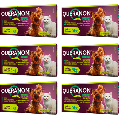 Kit Suplemento Alimentar Avert Queranon Small Size para Cães e Gatos - 6 Unidades