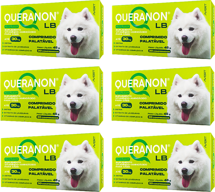 Kit Suplemento Alimentar Avert Queranon para Cães e Gatos até 30Kg - 6 Unidades