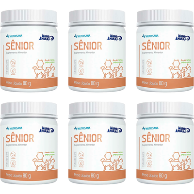 Kit Suplemento Alimentar Mundo Animal Nutrisana Sênior para Cães e Gatos - 6 Unidades