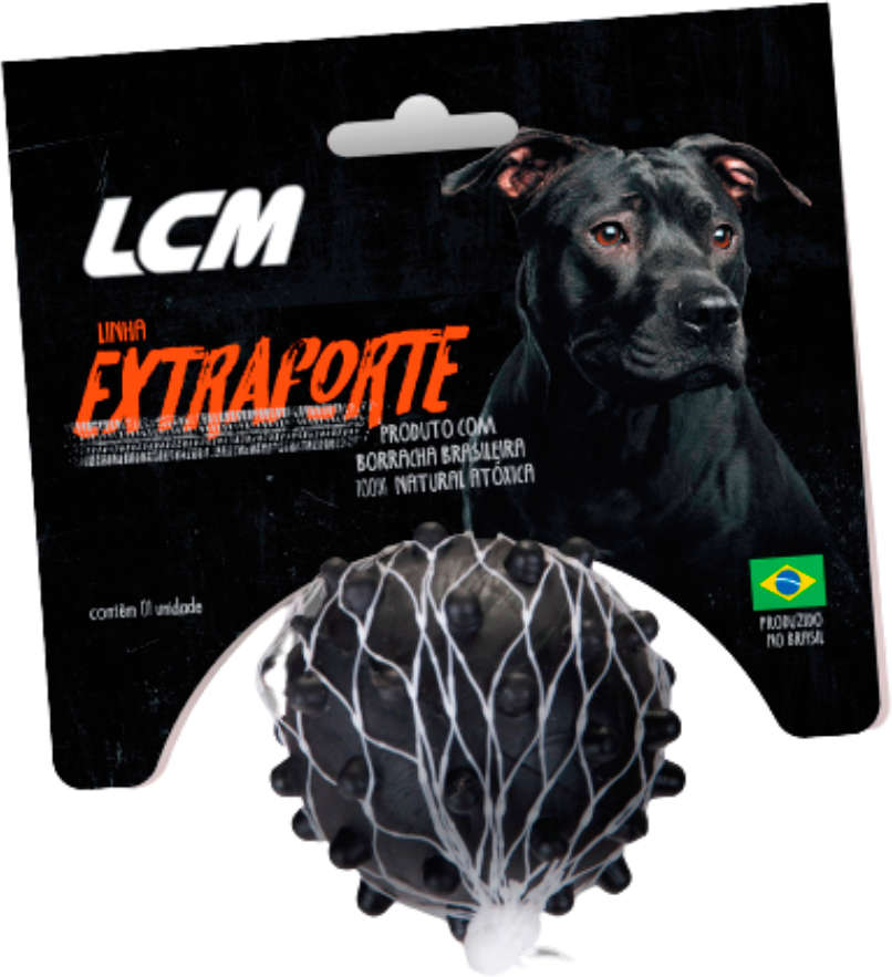 Brinquedo Bola de Borracha Maciça com Cravo Extra Forte - Tam. G