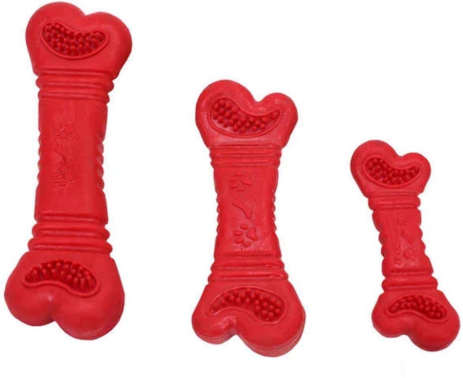 Brinquedo Furacão Pet Osso de Borracha Vermelho - Tam. P